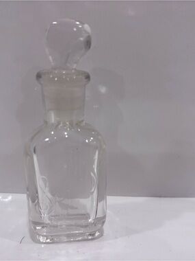 Vintage Clear Glass Perfume Bottle with Original Glass Stopper – Vanity Bottle